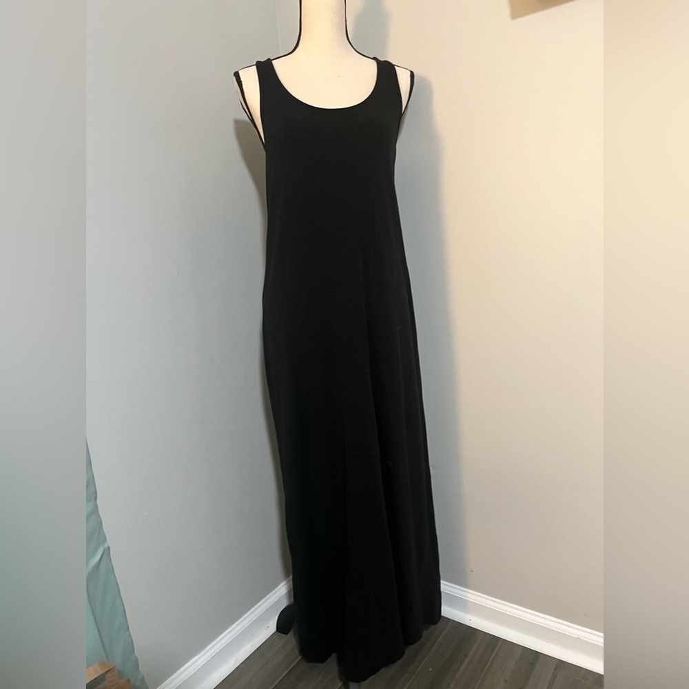 H&M Black Sleeveless Scoop Neck Sheath Maxi Dress